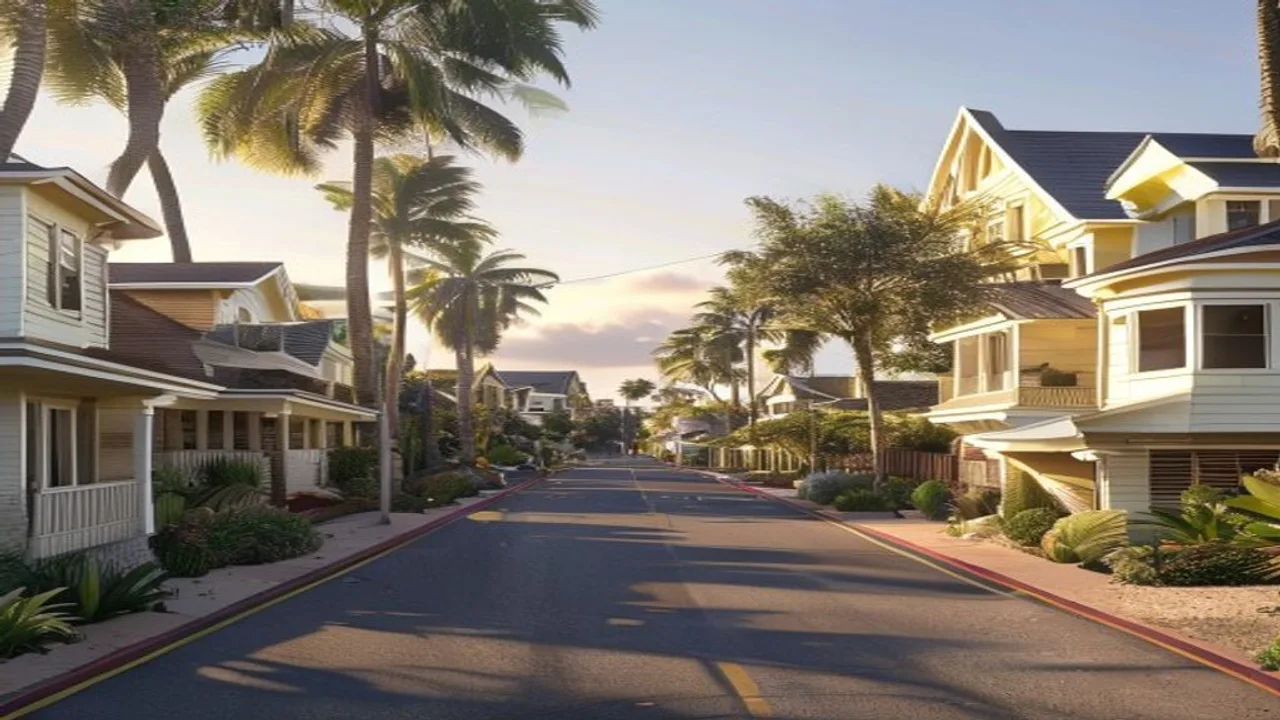 Gold Coast suburban street with Queenslander homes